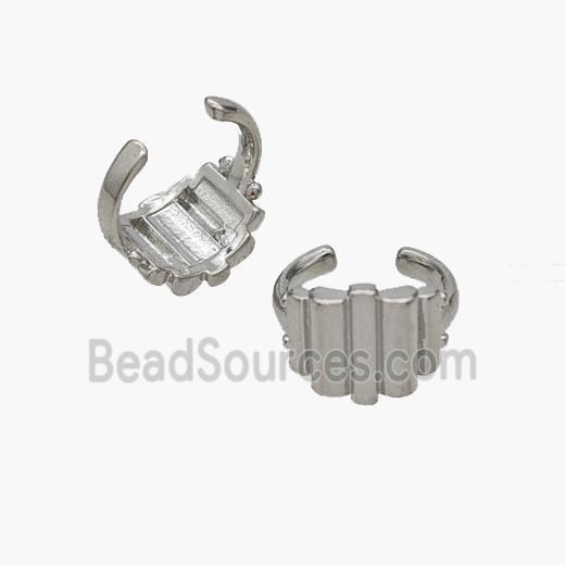 Copper Clip Earrings Platinum Plated