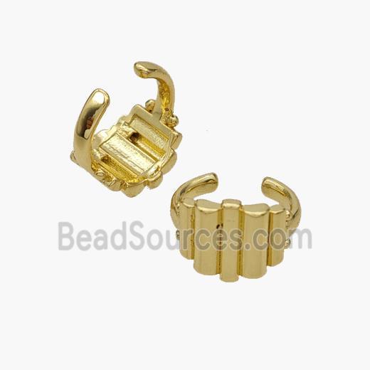 Copper Clip Earrings Gold Plated