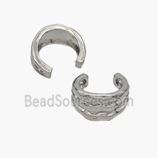 Copper Clip Earrings Platinum Plated