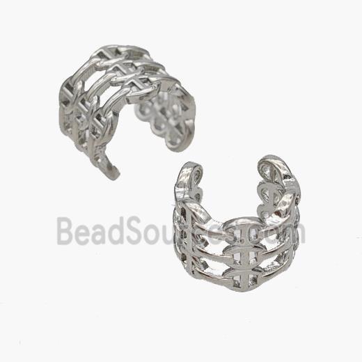 Copper Clip Earrings Platinum Plated