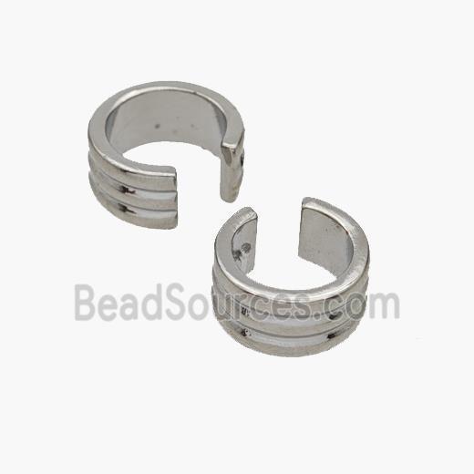 Copper Clip Earrings Platinum Plated