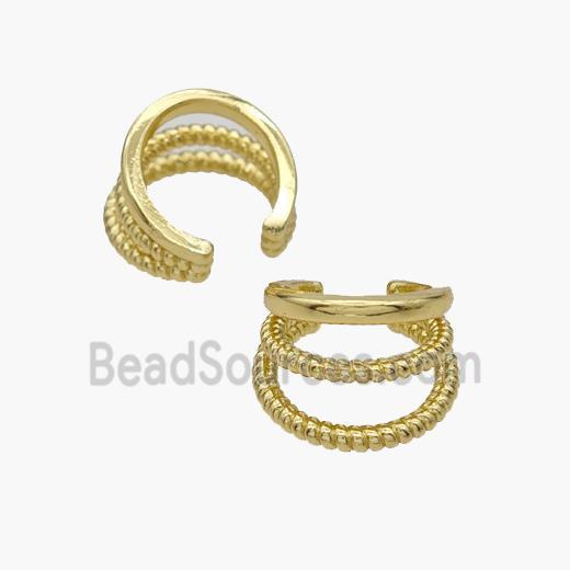 Copper Clip Earrings Gold Plated