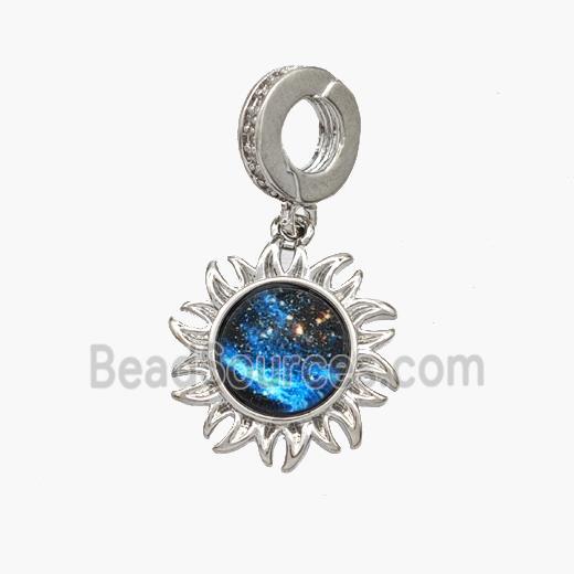 Copper Planet Pendant Platinum Plated