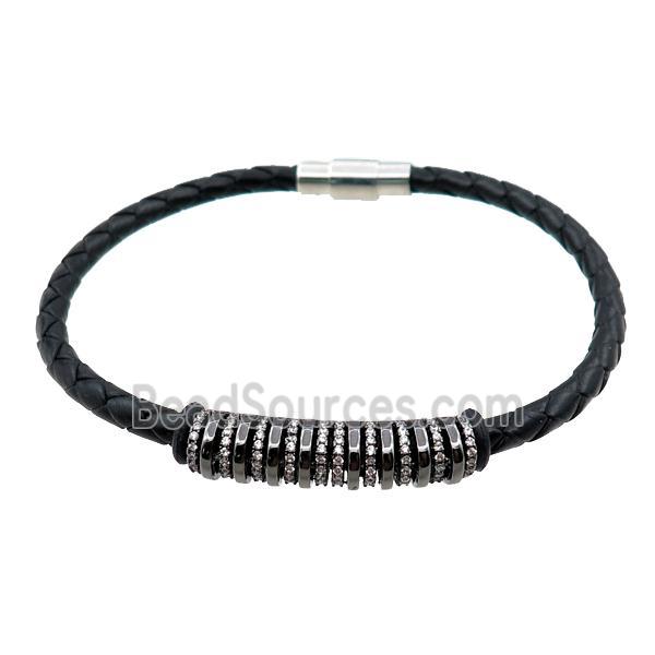 PU leather bracelet with magnetic clasp