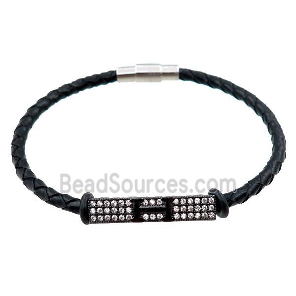 PU leather bracelets with magnetic clasp