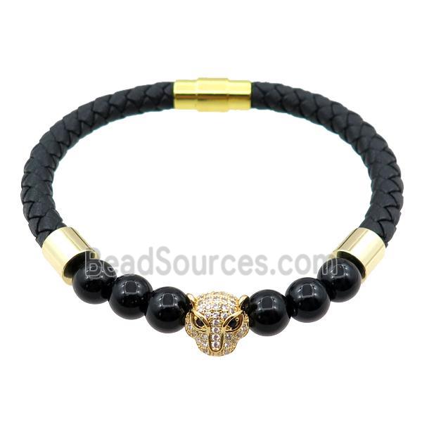 PU leather bracelets with magnetic clasp