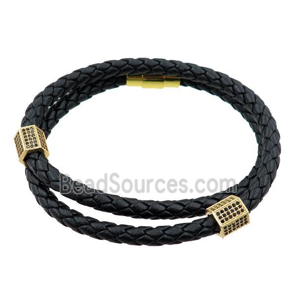 PU leather bracelets with magnetic clasp