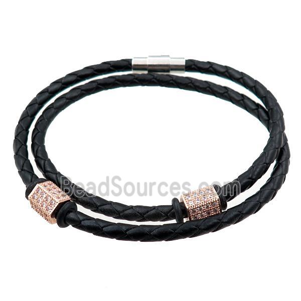 PU leather bracelets with magnetic clasp