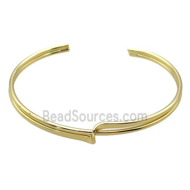 adjustable copper bangle, gold plated