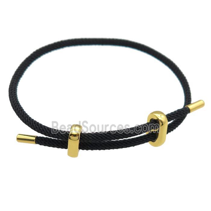 black nylon wire Bracelet, adjustable