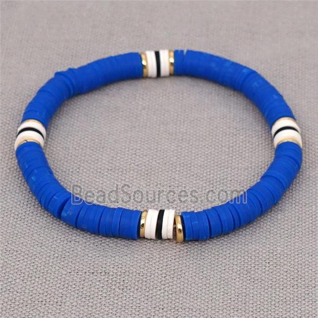 lapisblue Polymer Clay Bracelet, stretchy