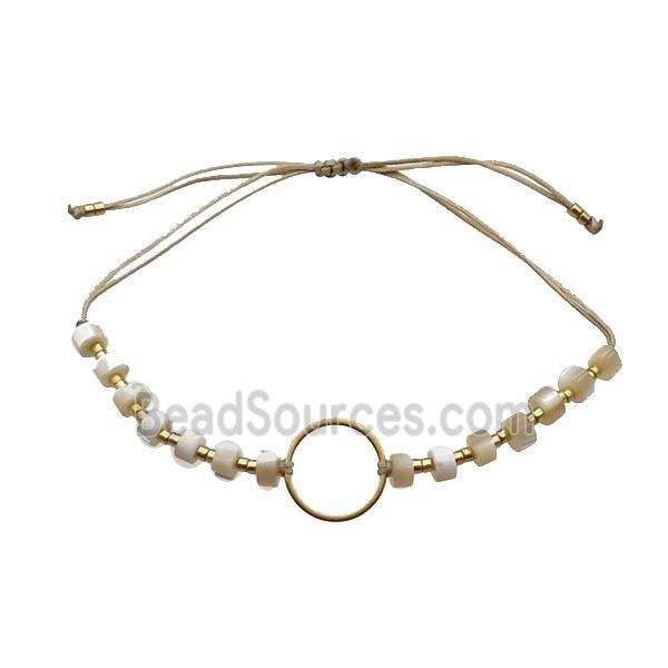 Moonstone Bracelet Heishi Adjustable