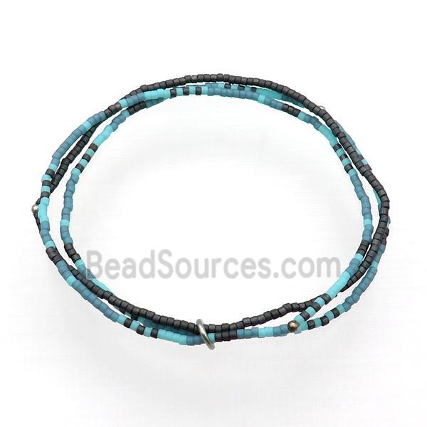 Seed Glass Bracelet 3 Strands Stretchy