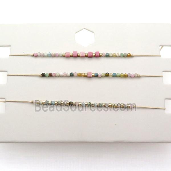 Tourmaline Bracelet Adjustable Multicolor