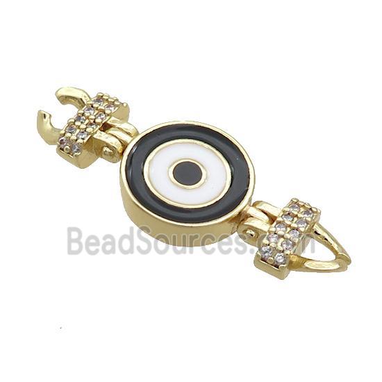 Copper Connectore Pave Zircon Enamel Eye Gold Plated