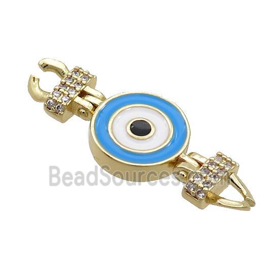 Copper Connectore Pave Zircon Enamel Eye Gold Plated