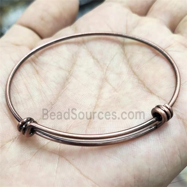 Copper Bangle Adjustable Antique Red