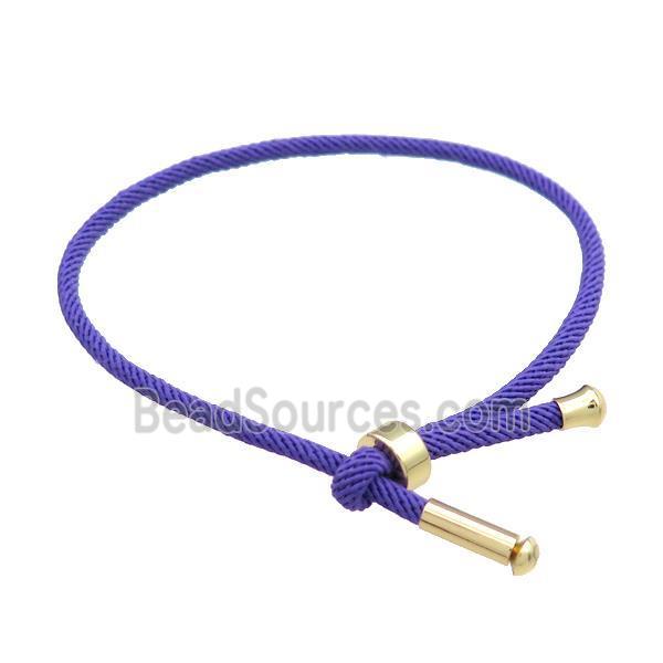 Purple Nylon Bracelet Adjustable