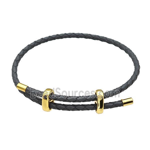 DeepGray PU Leather Bracelet Adjustable