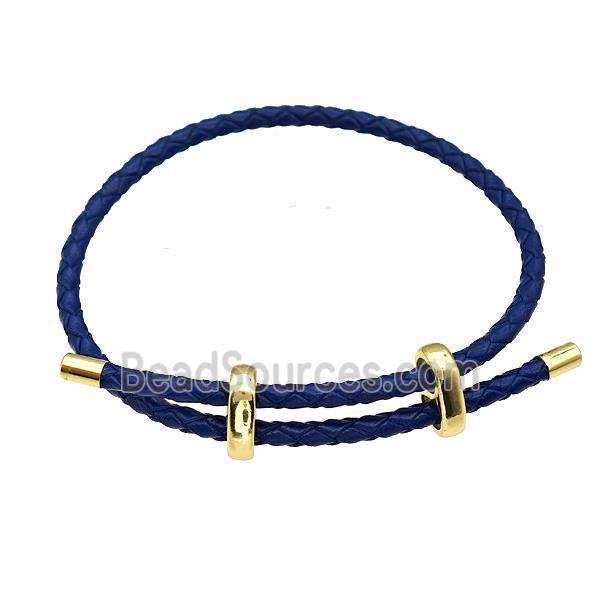 Navypblue PU Leather Bracelet Adjustable