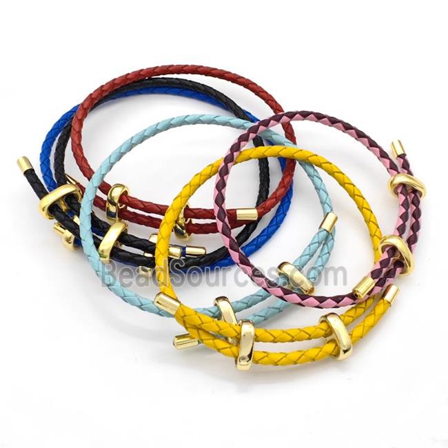 PU Leather Bracelet Adjustable Mixed