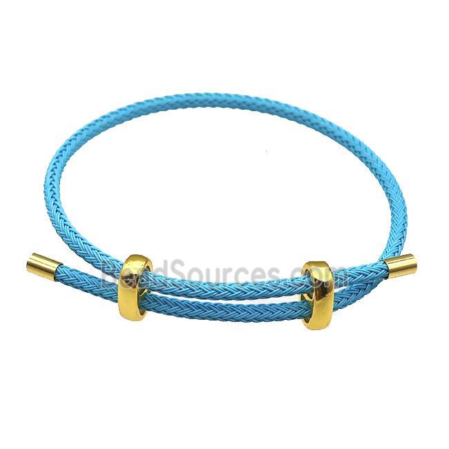 Aqua Tiger Tail Steel Bracelet Adjustable