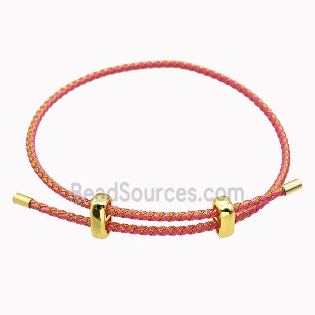 Pink Nylon Cord Bradelet Adjustable