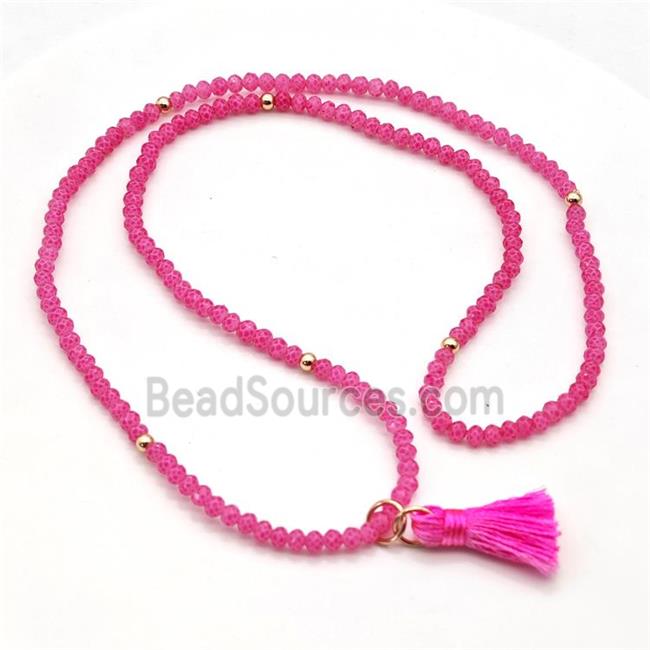 Hotpink Chinese Crystal Glass Bracelets Stretchy