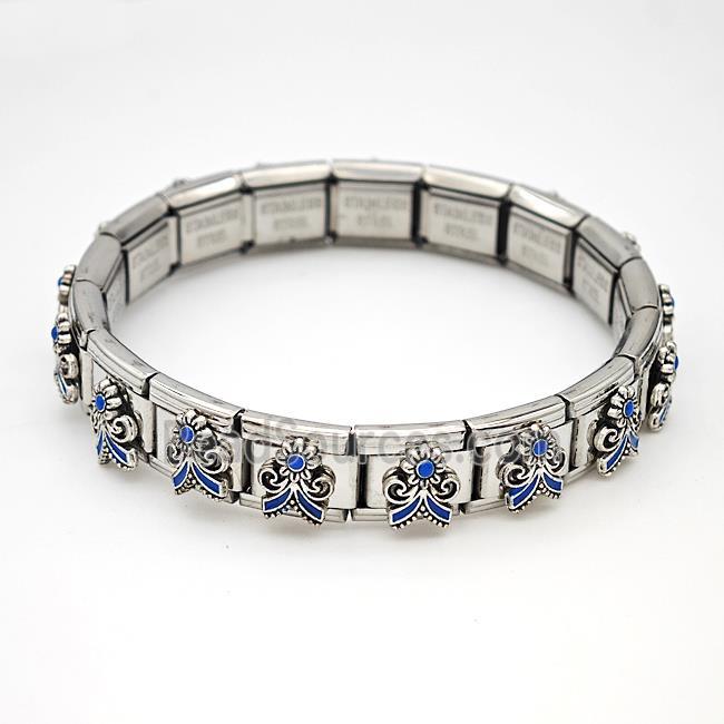 Stainless Steel Module Bracelet Flower
