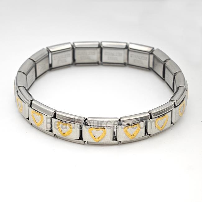 Stainless Steel Module Bracelet Heart