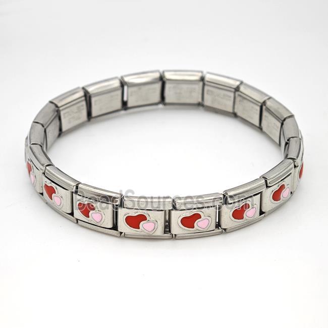 Stainless Steel Module Bracelet Heart