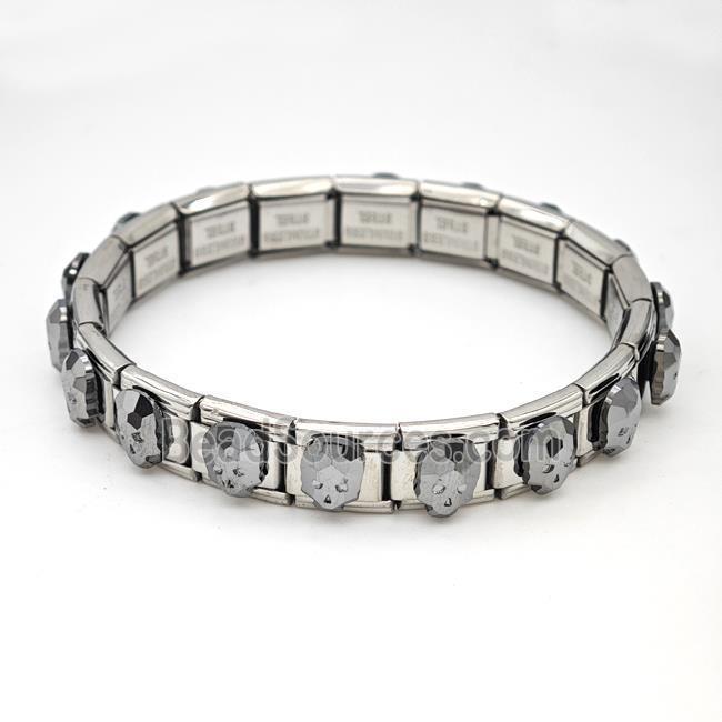 Stainless Steel Module Bracelet Skull