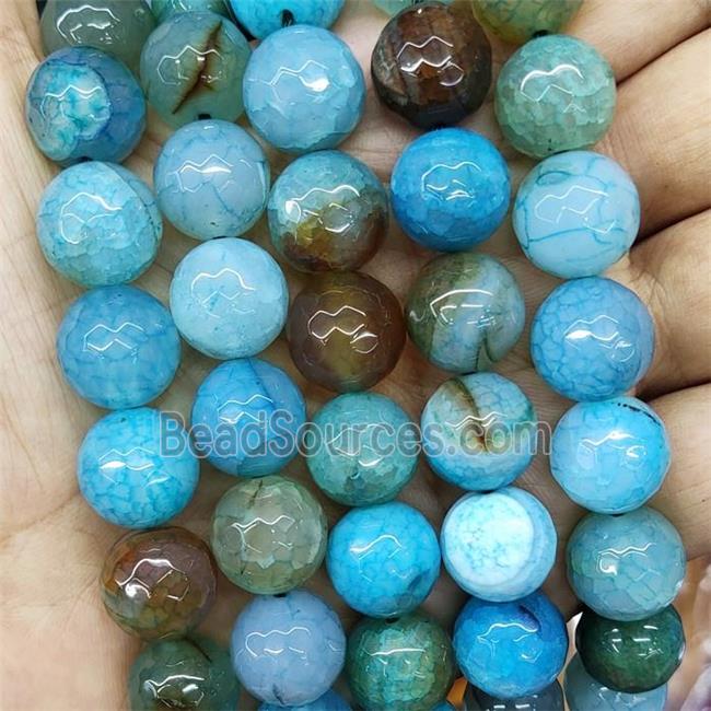 blue veins Agate Beads, faceted round