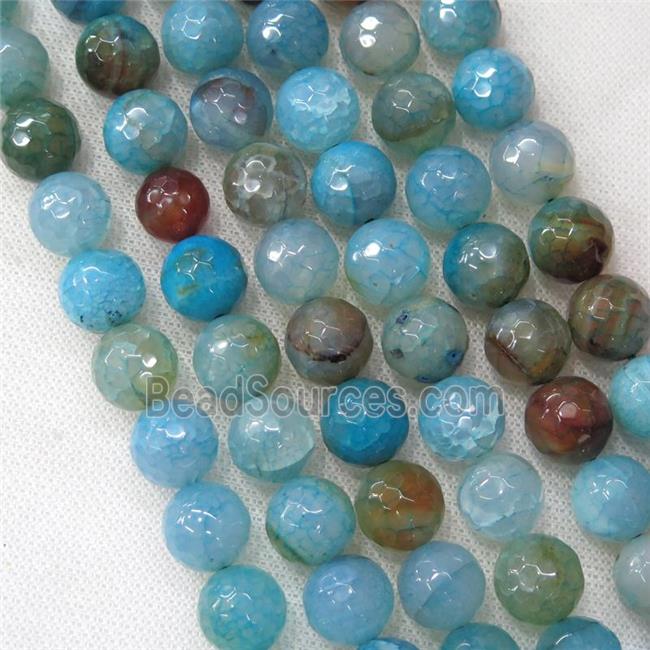 blue veins Agate Beads, faceted round