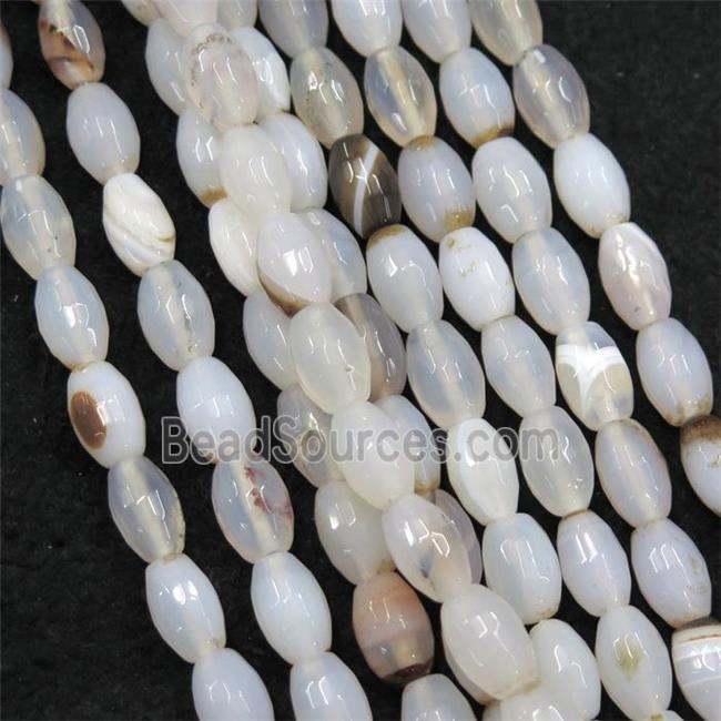 heihua Agate beads, faceted barrel