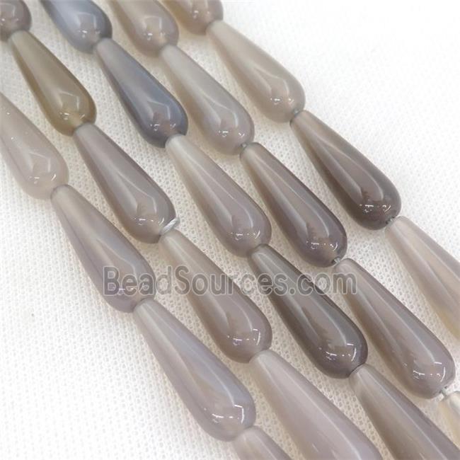 gray Agate teardrop beads