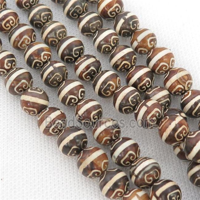 round Tibetan Agate Beads