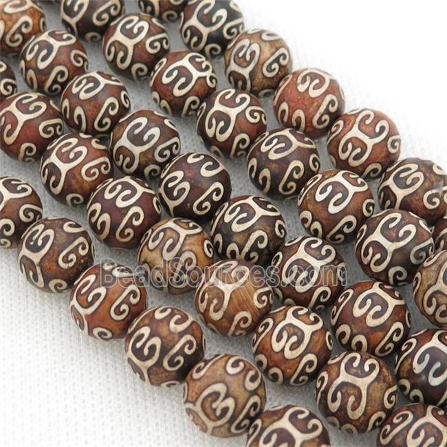 Tibetan Agate beads, round