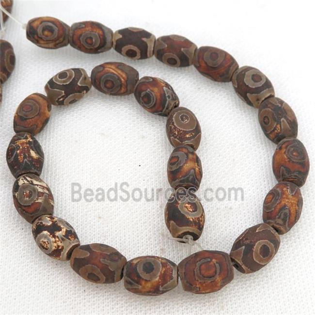 Tibetan Agate barrel beads, eye