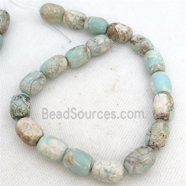 Turq Agate Barrel Beads