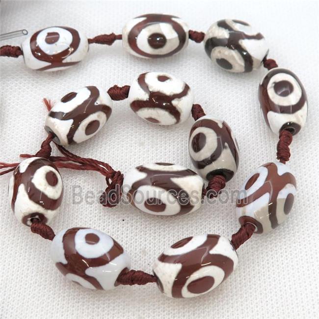 Tibetan Agate barrel beads, eye