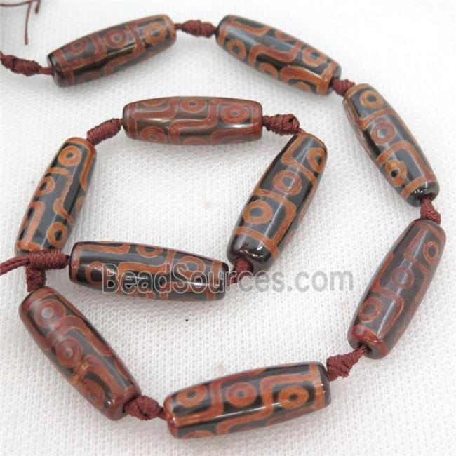 Tibetan Agate rice beads, evil eye