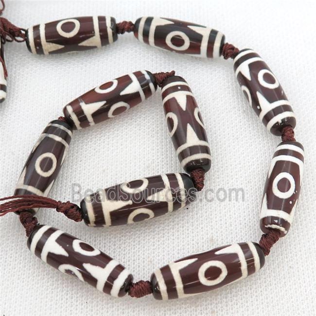 Tibetan Agate rice beads, eye