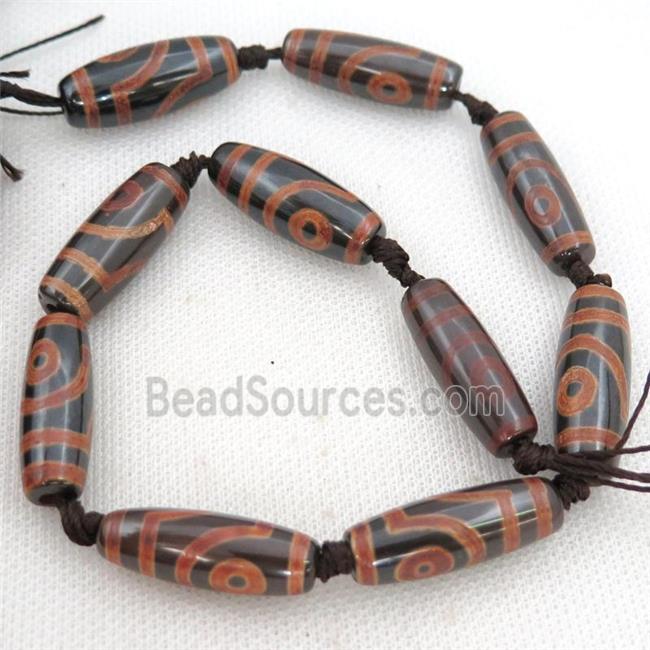 Tibetan Agate rice beads, eye