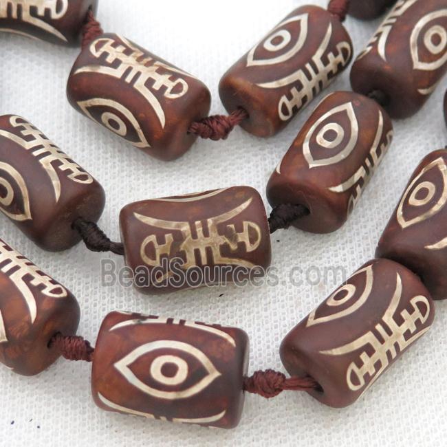 Tibetan Agate tube beads, eye