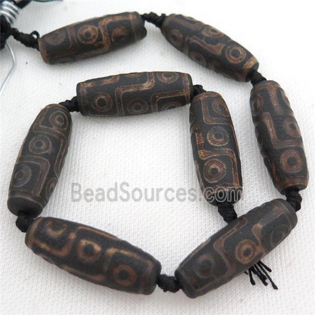 Tibetan Agate rice beads, eye