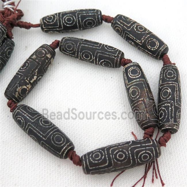 Tibetan Agate rice beads, eye