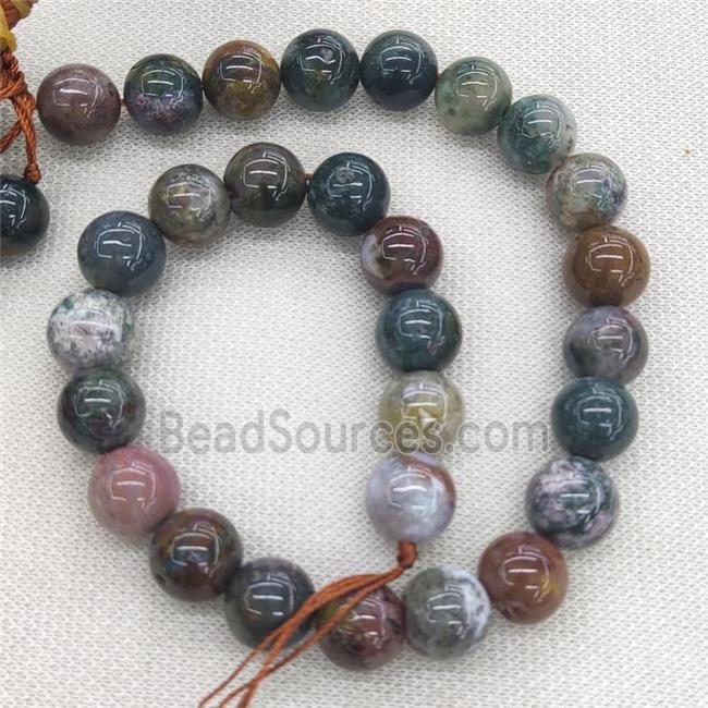 Natural Ocean Agate Beads Multicolor Smooth Round