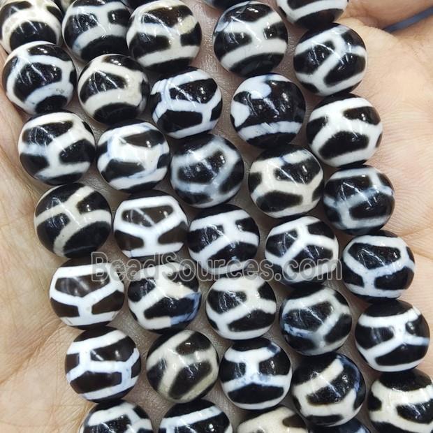 round Tibetan Dzi Agate Beads, football