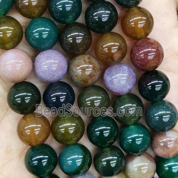 Brazilian Agate Beads Multicolor Smooth Round A-Grade
